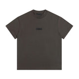 essential double line fog shorts icon laminated stereo letter round neck couple pullover
