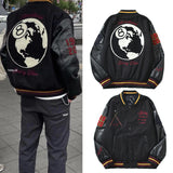 Unisex Baseball Jersey Jacket Hip Hop Embroidered PU Jacket