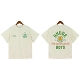American rhu co-branded marlboro f formula traffic jam coconut tree sunset logo short-sleeved couple t