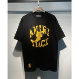 [gram] am peace dove flowing paint graffiti letter starry sky classic logo printing short sleeve couple t-shirt