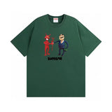 Wholesale export sup streetwear letter print 100% cotton t-shirt - relaxed fit, crew neck, short sleeve
