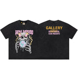 Gallery european and american couple wear plus size fried color washed short-sleeved t-shirt youth tee