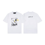 Erd rich second generation loose version american trend quiet eye printing round neck short sleeve t-shirt couple outfit