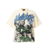 Cross-border wholesale basketball star series short-sleeved tee james star portrait heavy industry washed couple wide