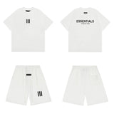 Flocked letter essentials short-sleeved t-shirt hip-hop half-sleeved high street fog american shorts