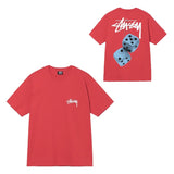 Summer running volume stussy short-sleeved t-shirt dice black eight ice cream comfy basics american couple summer t