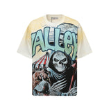 valley washed distressed printed short-sleeved hip-hop loose street t-shirt hooded