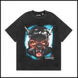 Hs american high street retro washed portrait short-sleeved t-shirt long sleeves sweatshirt hoodie
