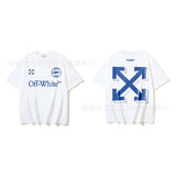 European and american spring/summer ow gradient arrow graphic crew neck short sleeve t-shirt