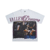 American retro valeforever washed & distressed hotfix rhinestone cotton short sleeve high street star t-shirt