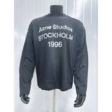 Cross-border insa washed and distressed old letter printing high street long-sleeved loose couple