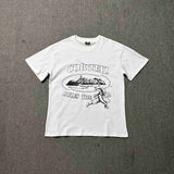 Wholesale foreign trade corteiz devil's island letter logo print short sleeve fog high street couple oversized t-shirt