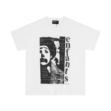 Erd: brooding rich kid - american retro portrait print rock 'n' roll hip-hop pocket oversized short sleeve tee