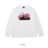 Corteiz patchwork "unicorn arm" print long sleeve american retro casual loose streetwear hip hop t-shirt