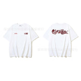 European and american spring/summer ow gradient arrow graphic crew neck short sleeve t-shirt