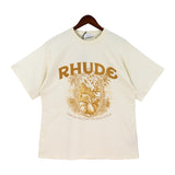 American rhu co-branded marlboro f formula traffic jam coconut tree sunset logo short-sleeved couple t
