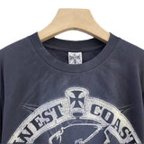 Saint michael co-branded skull letter high street retro washed distressed loose round neck short-sleeved t-shirt