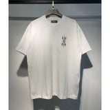 [gram] am peace dove flowing paint graffiti letter starry sky classic logo printing short sleeve couple t-shirt