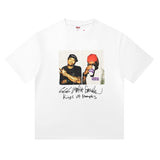 Wholesale export sup streetwear letter print 100% cotton t-shirt - relaxed fit, crew neck, short sleeve