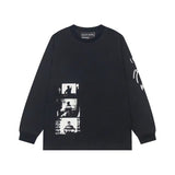 Erd melancholic rich second generation short-sleeved portrait sketch graffiti cross-border new high street loosecasual print