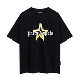 Summer trendy short-sleeve tee with back logo print - couple's fashion