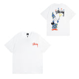Summer running volume stussy short-sleeved t-shirt dice black eight ice cream comfy basics american couple summer t
