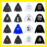 Erd melancholy rich second generation loose washed distressed pig head human face color matching hole hooded sweatshirt zipper