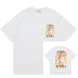 Summer collection: casa casablanca print oversized short-sleeve t-shirt - premium heavyweight cotton