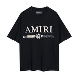 Wholesale foreign trade amir washed distressed tiger head number & letter logo short sleeve t-shirt