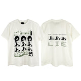Erd melancholic rich second generation short-sleeved portrait sketch graffiti cross-border new high street loosecasual print