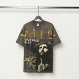 American valley washed distressed printing short-sleeved t-shirt valeforever hoodie sweatshirt long