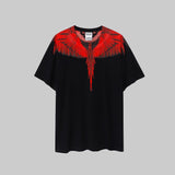 Correct version mb short-sleeved couple outfit colorful wings feather t-shirt marcelo european and american classic