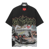 high version gods short sleeve heavy weight washed fog high street skull pure cottonprinting round