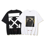 European and american spring/summer ow gradient arrow graphic crew neck short sleeve t-shirt