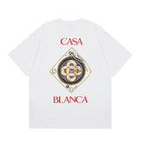 casa casablanca short-sleeved fantasy door letter logo printingstylish round neck short-sleeved t-shirt