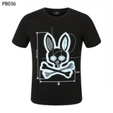 Psy wholesale american cho bunt-shirt colorful skull rabbit gradient letterprintingcouple short