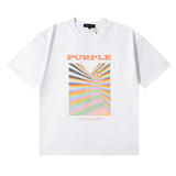 Purple br@nd comfy basics letter logo printing short-sleeved fog american street t-shirt