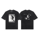 Erd rich second generation loose version american trend quiet eye printing round neck short sleeve t-shirt couple outfit