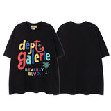 Export american retrog@llery short-sleeved t-shirt boys ins high street loose couple half-sleeved women d
