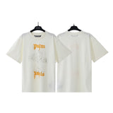 Cross-border pa spray-painted letter short-sleeved palm tree fog high street graffiti logo t
