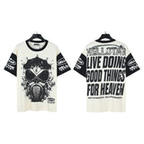 american trend high quality loose t-shirt pure cotton front and rear high-definition printing casualcoupletrendy short sleeves