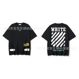 European and american spring/summer ow gradient arrow graphic crew neck short sleeve t-shirt