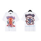 pa long sleeve t-shirt palm tree back letter big logo bat sleeve os dropped shoulders