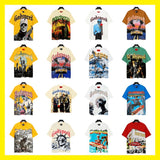 gods short-sleeved heavy weight washed fog high street rock band skull pure cottonprinting t-shirt