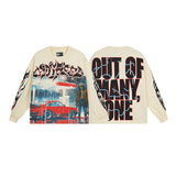 Cross-border wholesale american trend skull metal rock band robot bottom shirt pure cotton looselong sleevest