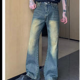 Unisex Jeans Spring and Autumn Vintage Jeans Loose Casual Wide Leg Pants