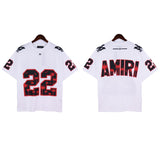 Cross-border wholesale correct version am splash ink flow paint camouflage starry sky graffiti letter short-sleeved high street couple t