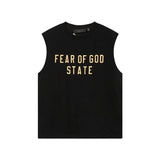 Fog icon double line essentials american high street summerloose couple short sleeve trendy heavy weight t-shirt