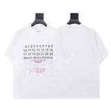 Mm series export wholesale margiela simple style digital four-corner mark couple short-sleeved t-shirtpure cotton high quality