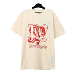 wholesale pa angel coconut tree flame letter logo graffiti paint short-sleeved t-shirt